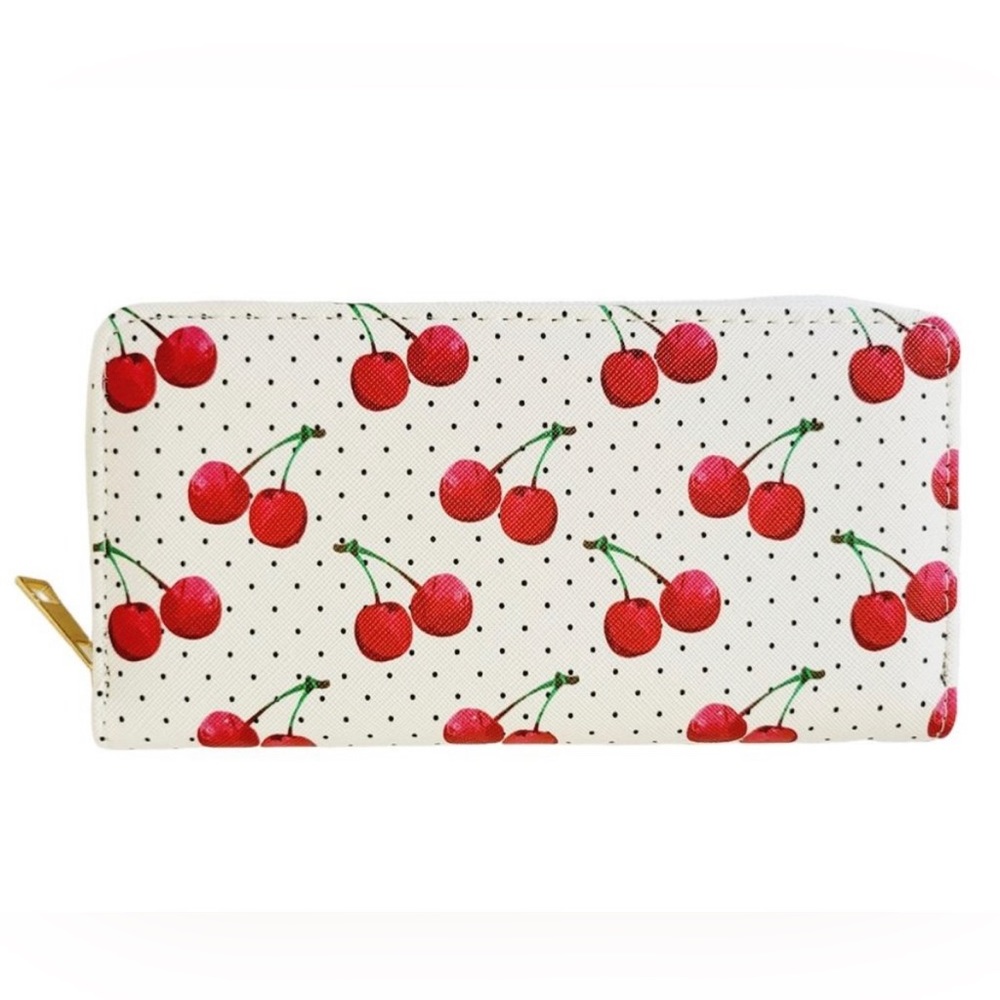 COPY - Bright wallet with multiple pockets. Designed with fabulous cherry art. …